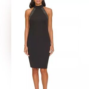 NWT Calvin Klein Embellishments Halter Sheath